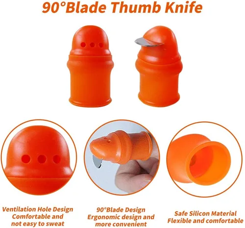 Miniatura 2 de YBB Herramienta de recolección de cuchillos de silicona para el pulgar de jardinería, herramienta de recolección de frutas para plantas de dedo