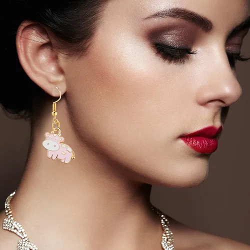 Miniatura 6 de Hicarer 50 dijes de vaca coloridos esmaltados lindos colgantes para hacer joyas, aretes, collares, dijes para pulseras, collares, aretes, llavero