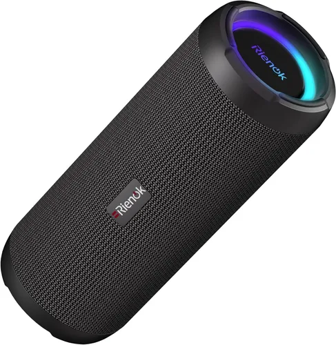 RIENOK - Bocina Bluetooth 5.3 portátil de 30W, emparejamiento dual, sonido estéreo inalámbrico HD, impermeable IPX7, bocina inalámbrica deportiva
