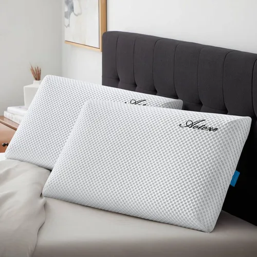 Miniatura 6 de Almohada de espuma viscoelástica ultra fina y plana de 2.4 pulgadas de alto, almohada delgada y fina de perfil bajo para dormir boca abajo