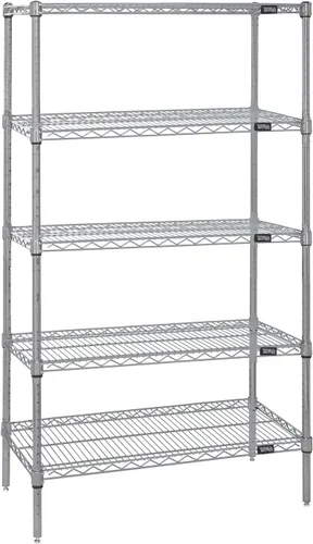 Miniatura 34 de Quantum Storage Systems WR74-1824BK Kit de inicio para estantería de alambre de 4 niveles de altura de 74 pulgadas, acabado negro, 18 pulgadas