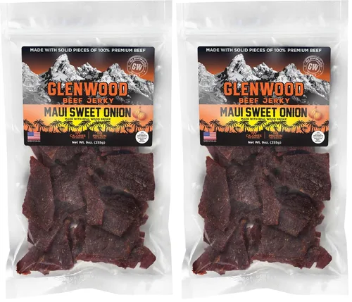 Miniatura 4 de Glenwood Beef Jerky Maui Sweet Onion - Bolsa resellable de 9 onzas, húmedo y tierno, aperitivo alto en proteínas, fabricado en los Estados Unidos