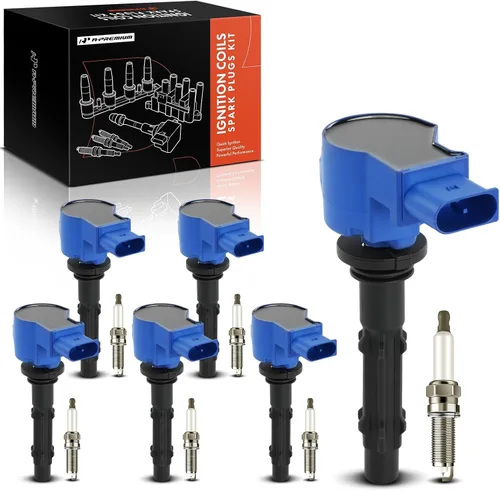 Miniatura 10 de A-Premium Juego de 6 bobinas de encendido y bujías de iridio compatibles con Mercedes-Benz C230 C250 C280 E280 E300 E350 y Dodge Freightliner Negro