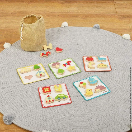 Miniatura 2 de Janod Juego de reconocimiento Memory Touch - 21 piezas de madera - Edades 3+ - J05318