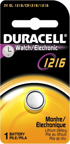 Duracell DL1216BPK04 - Batería de moneda de litio para reloj/electrónica, tamaño 1216, 3V, capacidad de 25 mAh (caja de 6)