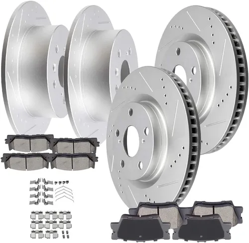 Miniatura 22 de Kit de frenos y rotores, SCITOO 4 rotores de freno y 8 pastillas de freno de cerámica para Jeep Grand para Cherokee 1999-2004