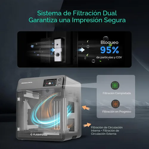 Miniatura 5 de FLASHFORGE Adventurer 5M Pro Impresora 3D con Sistema de Impresión Automática con 1 Clic, Alta Velocidad de 600mm/s, Boquilla Desmontable Rápida