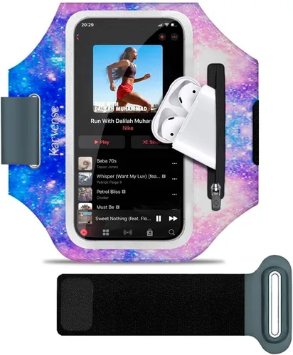 Miniatura 11 de Soporte de teléfono para correr, banda para correr para iPhone y Samsung Galaxy, soporte para brazalete de teléfono celular para caminar, gimnasio