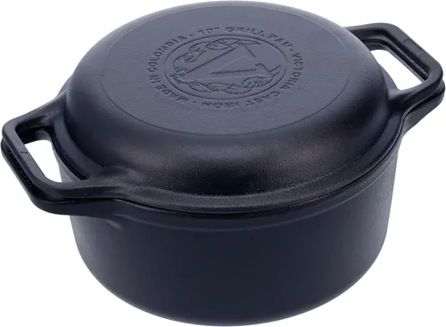 Victoria Cocina combinada de hierro fundido de 6 cuartos de galón, horno holandés combinado y sartén, fabricado en Colombia, juego de 2 piezas