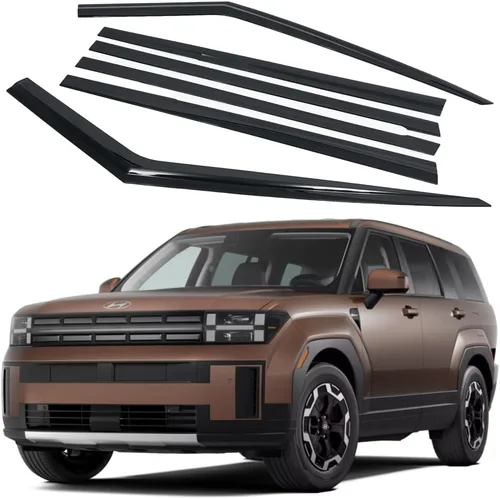 Miniatura 6 de AUTOCLOVER - Juego de 6 protectores de lluvia con cinta adhesiva para Hyundai Santa Fe 2019 2020 2021 2022 2023 / deflectores de ventana, persianas