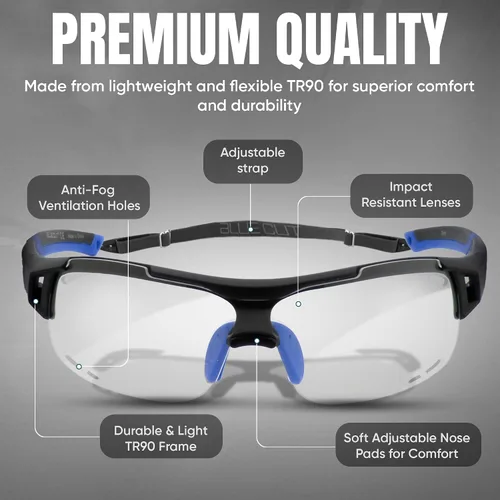Miniatura 5 de BLUE CUT Sports Safety Goggles Interchangeable Sun Lens Anti Fog UV Protection Indoor Outdoor Pickleball Cycling Basketball
