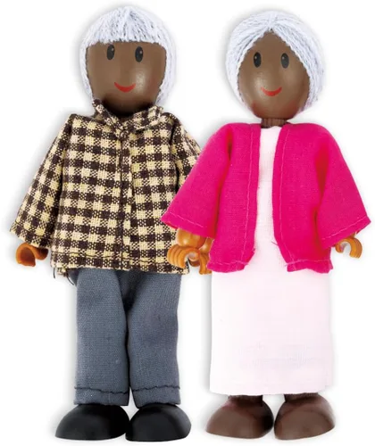 Miniatura 4 de Hape familia afroamericana muñecas de mandera, miembros de familia.