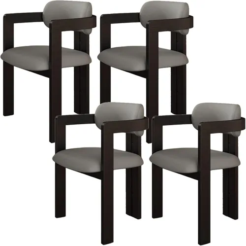 Miniatura 10 de Juego de sillas de comedor de madera, sillas de comedor modernas, silla de cocina tapizada, silla auxiliar de granja con brazos, para sala de estar