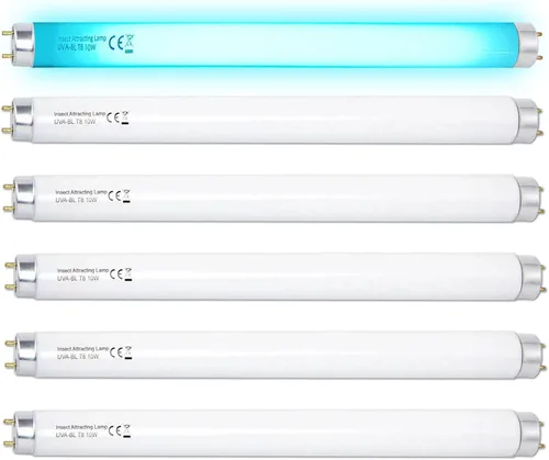 Konideke Paquete de 6 Bombillas de Repuesto T8F10W BL de 10 W, Tubo Fluorescente de 10 Vatios para Dispositivo de 20 W, Luz Negra de 365 nm, 33 cm