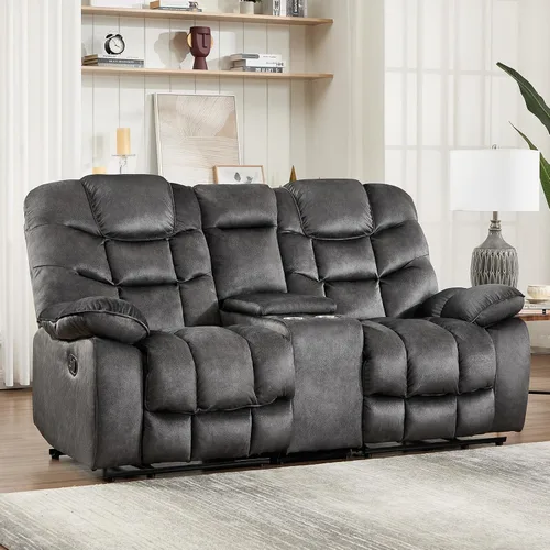 Miniatura 20 de HAOMARKETS Silla reclinable eléctrica con masaje y calor, sillas reclinables eléctricas de 41 pulgadas de ancho con puerto USB, sofá reclinable
