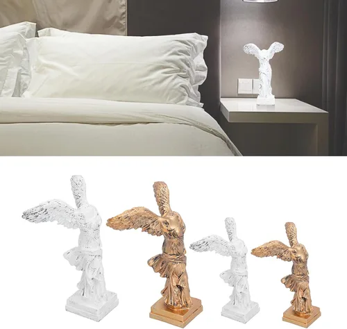 Miniatura 8 de LIZEALUCKY Estatua clásica de la victoria griega alada, figura de resina romana de la diosa de la fuerza y la victoria para decoración del hogar