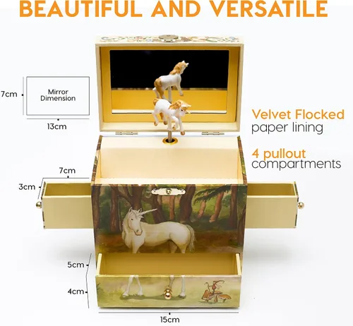 Miniatura 2 de Caja de música Enchantmints joyero de unicornio
