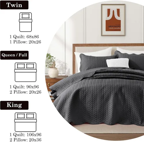 Miniatura 13 de MOONLIGHT20015 Juego de colchas individuales (68" x 86") – Paquete a granel de 10 al por mayor para hoteles, dormitorios de invitados y Airbnbs