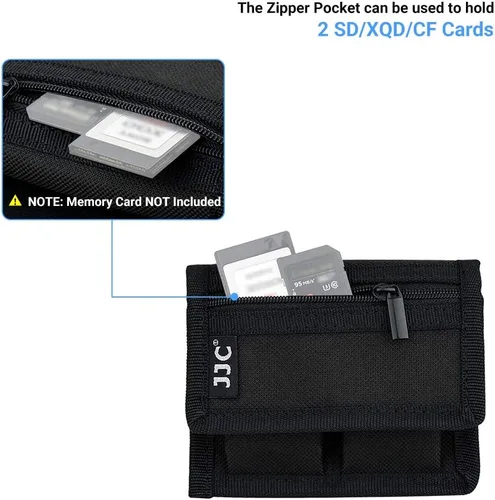 Miniatura 4 de Funda para batería DSLR y tarjeta de memoria (3 bolsillos) – Estuche de almacenamiento para tarjeta SD CF XQD para baterías AA, LP-E6, LP-E10