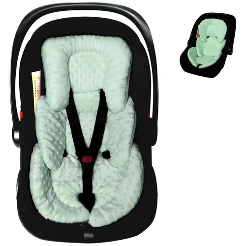 Miniatura 11 de Inserto para asiento de automóvil infantil, cojín reversible 2 en 1 para asiento de automóvil para recién nacido, soporte para la cabeza y el Negro