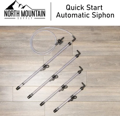 Miniatura 4 de North Mountain Supply Sifón automático de inicio rápido - 22 pulgadas, con clip de cubo, válvula de mariposa y manguera Inicio rápido con válvula