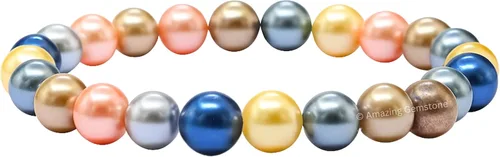 Miniatura 510 de Amazing Gemstone Pulsera de cristal para mujeres y hombres, pulsera de cristal curativo de protección, pulsera elástica con cuentas de piedras