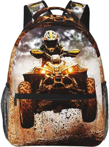 Miniatura 7 de Mochila de motocross para niños, niñas y hombres, mochila de viaje para computadora portátil casual, mochila universitaria de regreso a la escuela