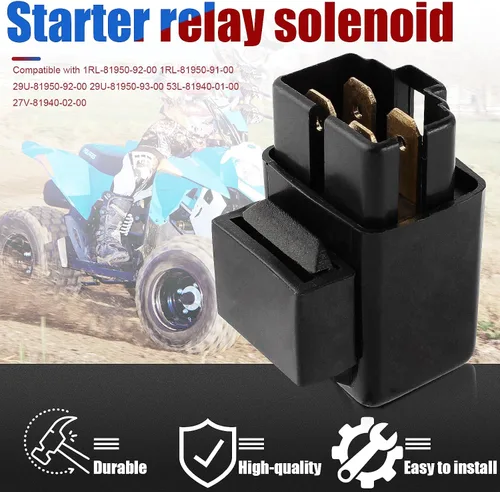 Miniatura 4 de Solenoide de relé de arranque compatible con Yamaha Grizzly Kodiak Moto-4 Raptor Razz Terrapro Trailway Timberwolf V-max Vino Warrior Wolverine