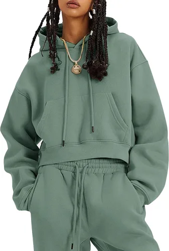 Miniatura 91 de Kissonic Conjunto deportivo de forro polar para mujer, 2 piezas, sudadera con capucha y pantalones deportivos
