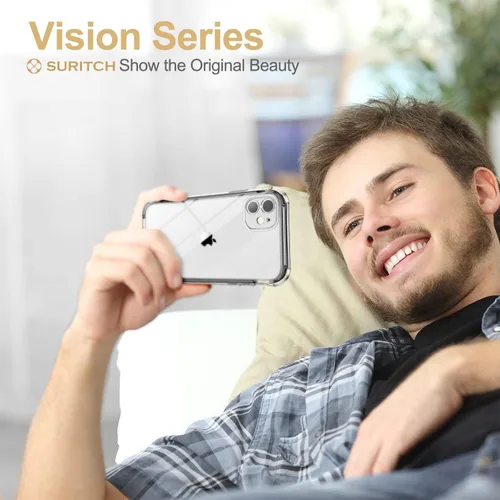 Miniatura 4 de SURITCH Funda transparente para iPhone 11 (solamente) de 6.1 pulgadas, [protector de pantalla integrado] cubierta protectora de cuerpo completo a