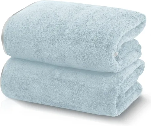 Miniatura 27 de TENSTARS Toallas de baño de seda con dobladillo para baño en liquidación - 27 x 55 pulgadas, ligeras, finas y de secado rápido, toalla absorbente