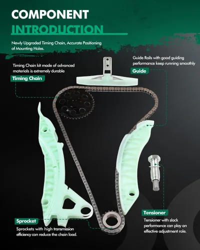 Miniatura 3 de SCITOO Juego de cadenas de distribución del motor para Mini Cooper 1.6L l4 DOHC 16 válvulas, código de motor N14B16A 2007-2012, herramientas