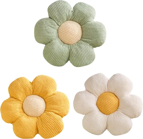 Miniatura 16 de XIAIJIA Cojín con forma de flor, almohada con diseño de flores y margaritas decorativa, cojín para cama, cojín de suelo, cojín suave para asiento