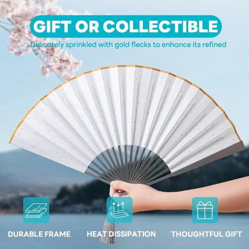 Miniatura 4 de TISUR Ventilador de mano plegable de titanio, ventilador de mano chino de Kung Fu Tai Chi, festival plegable, equipo Edc y artilugios para hombres