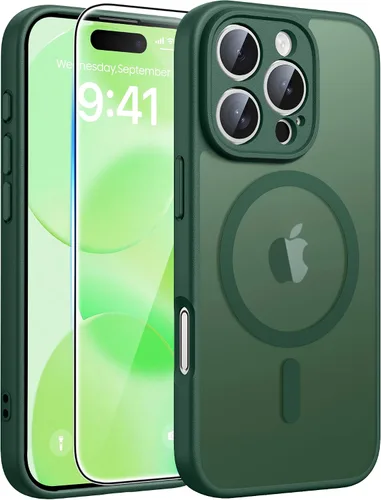 Miniatura 62 de FNTCASE - Funda para iPhone 16 Pro: magnética, mate, translúcida, de grado militar, protectora contra caídas, resistente, fina, duradera y a prueba