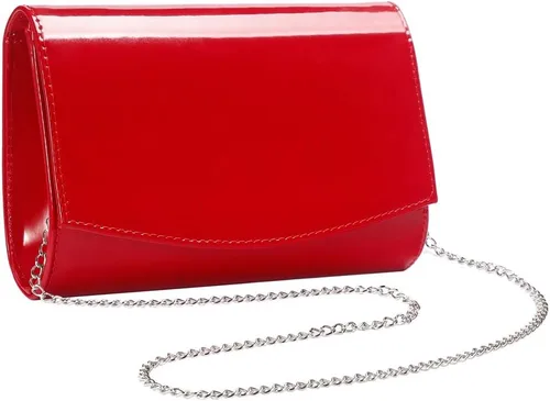 Miniatura 6 de WALLYN'S Carteras de charol para mujer, bolsos de mano de moda, bolso de noche, color sólido