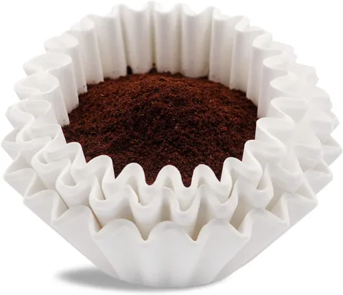 Filtros de café de 8 a 12 tazas, 7.875 x 3.25 pulgadas, 100 filtros de café para cesta, papel de filtro de café desechable blanco de 8 a 12 tazas