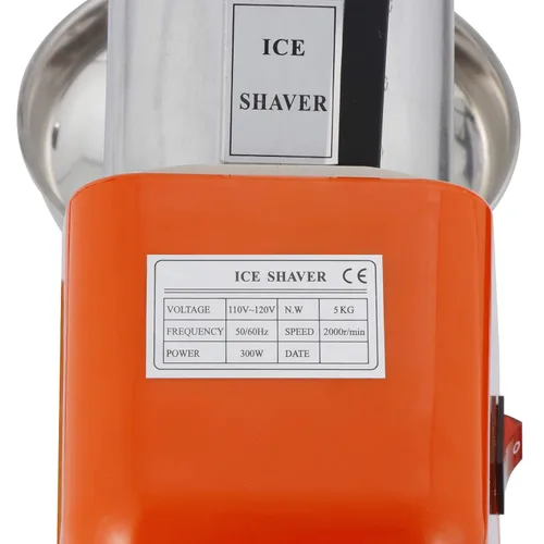 Miniatura 9 de Máquina de afeitar eléctrica de hielo, 143 libras/hora, máquina de cono de nieve de 300 W con hoja de acero inoxidable, fácil operación