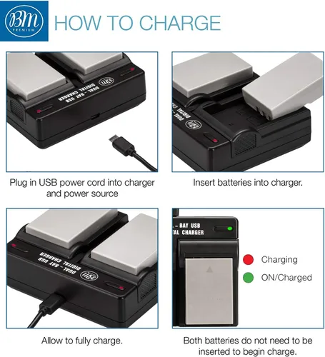 Miniatura 5 de BM - Paquete de 2 baterías EN-EL5 y cargador de batería dual USB para cámara digital Nikon Coolpix P80, P90, P100, P500, P510, P520, P530