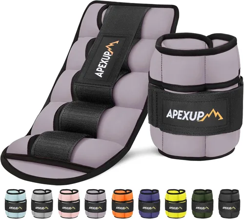 APEXUP 10 libras/par de pesas de tobillo ajustables para mujeres y hombres, correas de peso modularizadas para piernas para yoga, caminar, correr,