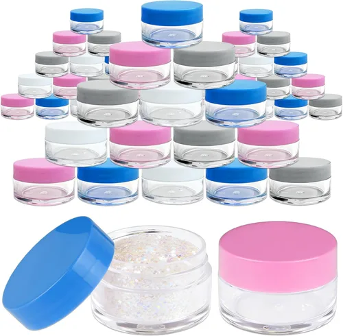 Miniatura 9 de Beauticom - 12 tarros redondos de plástico transparente de doble pared gruesa a prueba de fugas de 0.71 oz/0.7 fl oz (0.7 onzas líquidas) con tapas