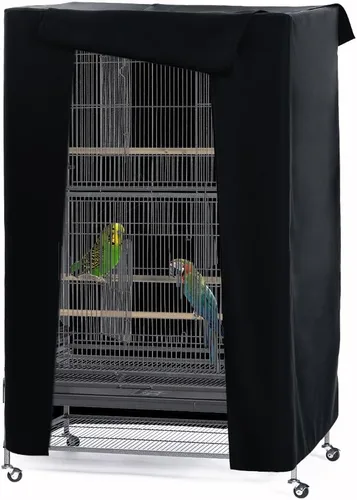 PONY DANCE Pets Product - Funda universal para jaula de pájaros, opaca y transpirable, para buenas noches de mascotas, pequeña, negra, 21 pulgadas