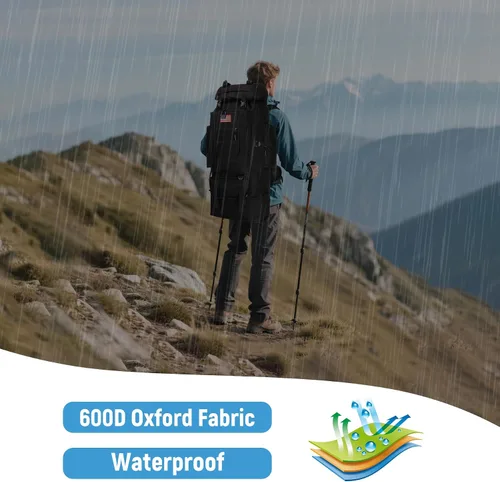Miniatura 7 de JUMAHE Mochila de Senderismo de 100L para Hombres - Mochila Rucksack Molle Militar Táctica Impermeable Ligera de Camping Paquete de Asalto de 3 Días