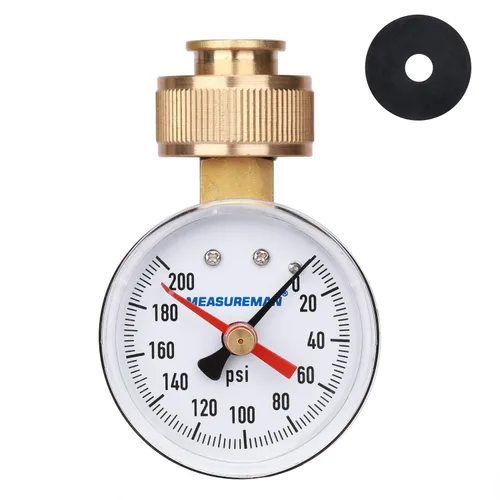 Miniatura 11 de Measureman - Manómetro de presión de agua de 0-200 psi, esfera de 2.5", medidor de presión para boquilla de manguera, probador de presión de agua