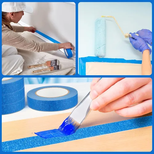 Miniatura 7 de Fumete 72 rollos de cinta colorida para pintores a granel de 0.75 pulgadas x 55 yardas, cinta adhesiva para pintores sin residuos, cintas de pintura