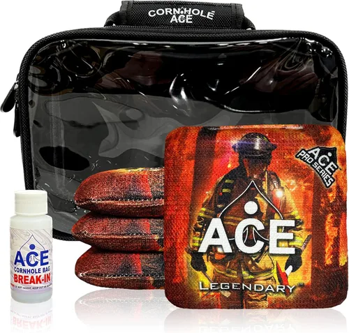 Miniatura 23 de Legendario Bolsos Cornhole ACE Pro + Kits PRO De doble lado, resbaladizos y pegajosos para todo clima Bolsa de descanso opcional y estuche