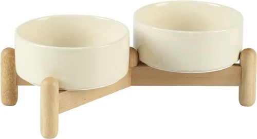 Miniatura 41 de Havniva Cuenco elevado de cerámica de 6.1 pulgadas para perros con soporte para platos de perros de razas pequeñas y medianas, cuenco de comida y 2