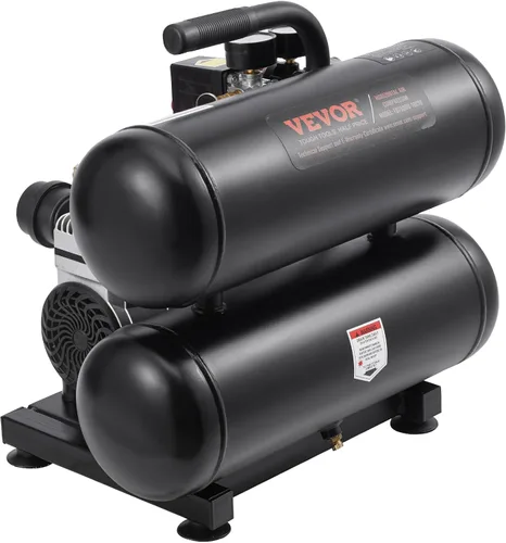 Miniatura 9 de VEVOR Compresor de aire, tanque de acero de 4.6 galones, compresor de aire libre de aceite de 1HP 2.2CFM@90 PSI y presión máxima de 120PSI