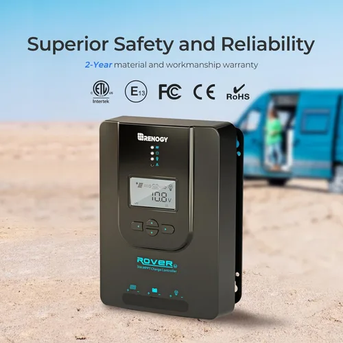 Miniatura 7 de Renogy Rover 30A 12V/24V Auto DC Entrada MPPT Controlador de Carga Solar, Parámetro Ajustable, Pantalla LCD, Regulador de Panel Solar Apto