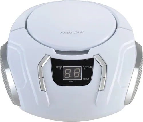 Miniatura 2 de Proscan Elite - Boombox portátil de CD con radio AM/FM - Blanco